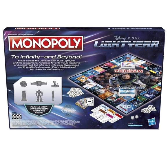 Monopoly Disney and Pixar's Lightyear Edition Board Game for Kids and Family - Picture 2 of 3